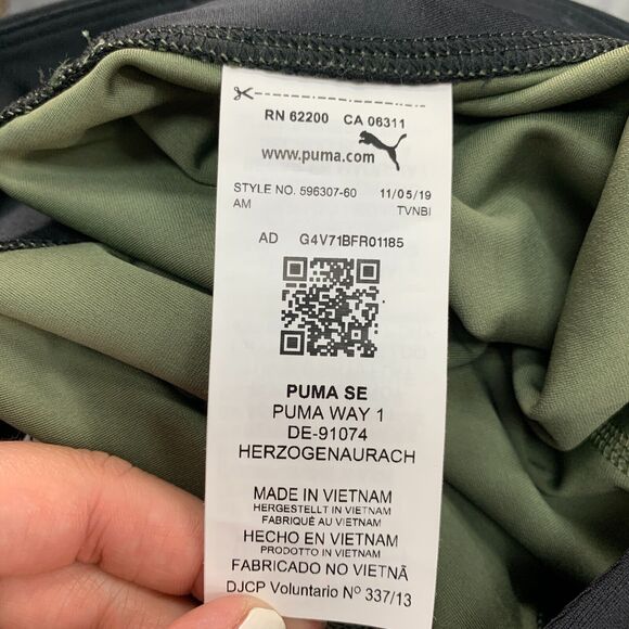 Puma Evide Bike Short Women XS Extra Small Moss High Waisted Mesh Panel Unpadded - Picture 11 of 14